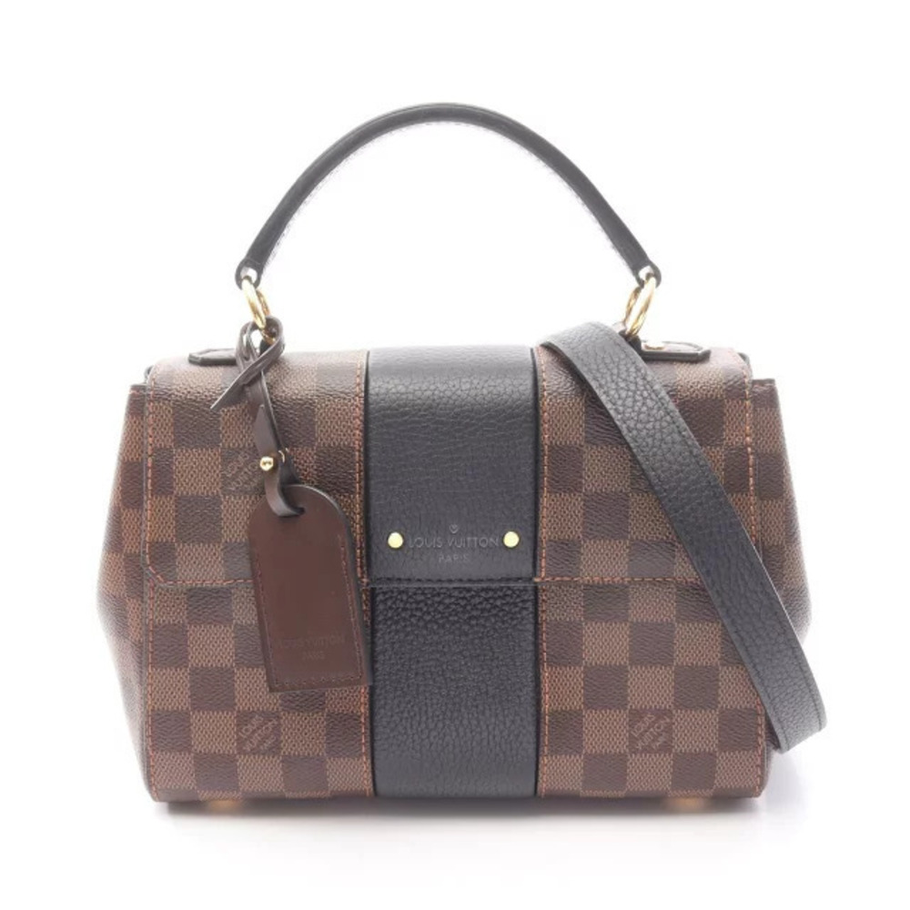 Louis Vuitton Bond Street Handbag Canvas Leather Damier Brown Black